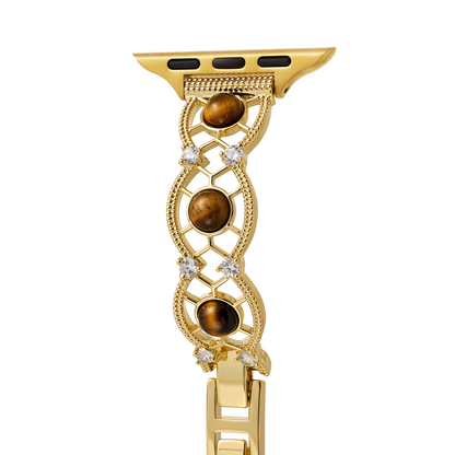 14k Gold & Platinum-Plated Interwoven Stone Band for Apple Watch