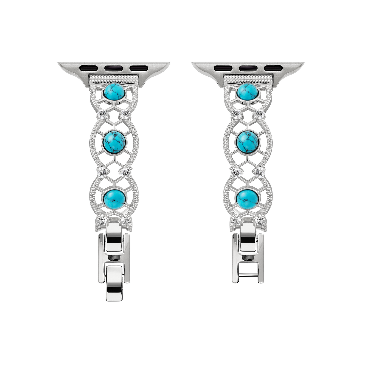 14k Gold & Platinum-Plated Interwoven Stone Band for Apple Watch