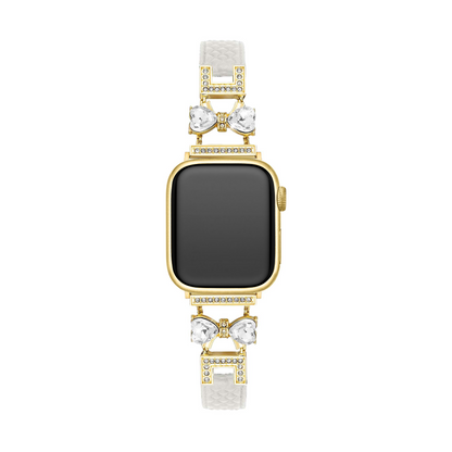 Elegant Bowknot Leather Band for Apple Watch - Premium Leather, All-Day Comfort