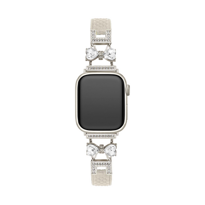 Elegant Bowknot Leather Band for Apple Watch - Premium Leather, All-Day Comfort