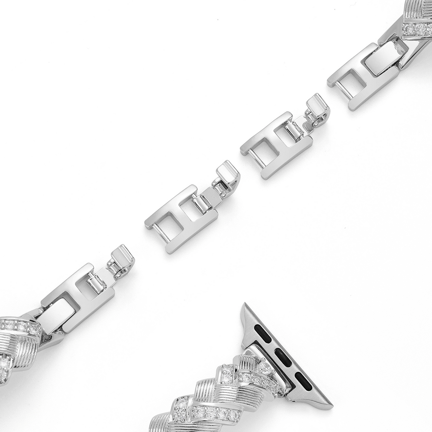 Gleaming Braided Stainless Steel Watch Band for Apple Watch