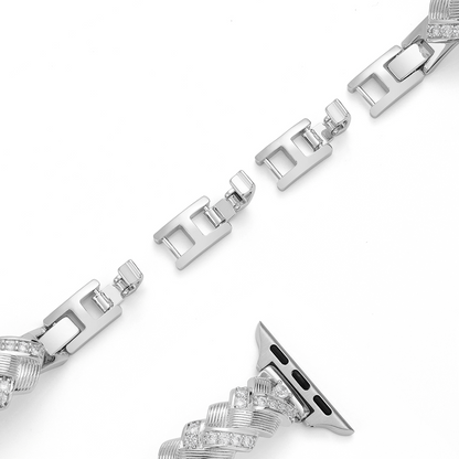 Gleaming Braided Stainless Steel Watch Band for Apple Watch