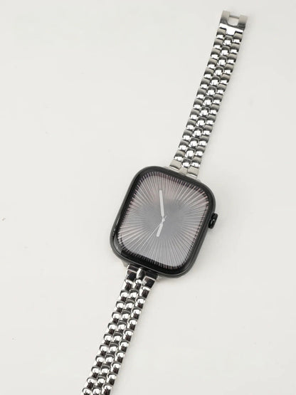 Sleek Rounded-Link Metal Bracelet