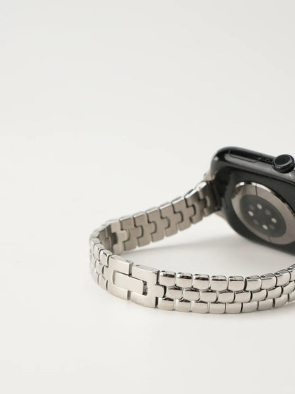 Sleek Rounded-Link Metal Bracelet
