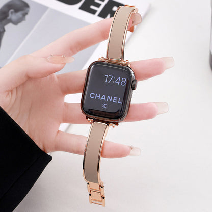 Crescent-Style Metal Bracelet for Apple Watch