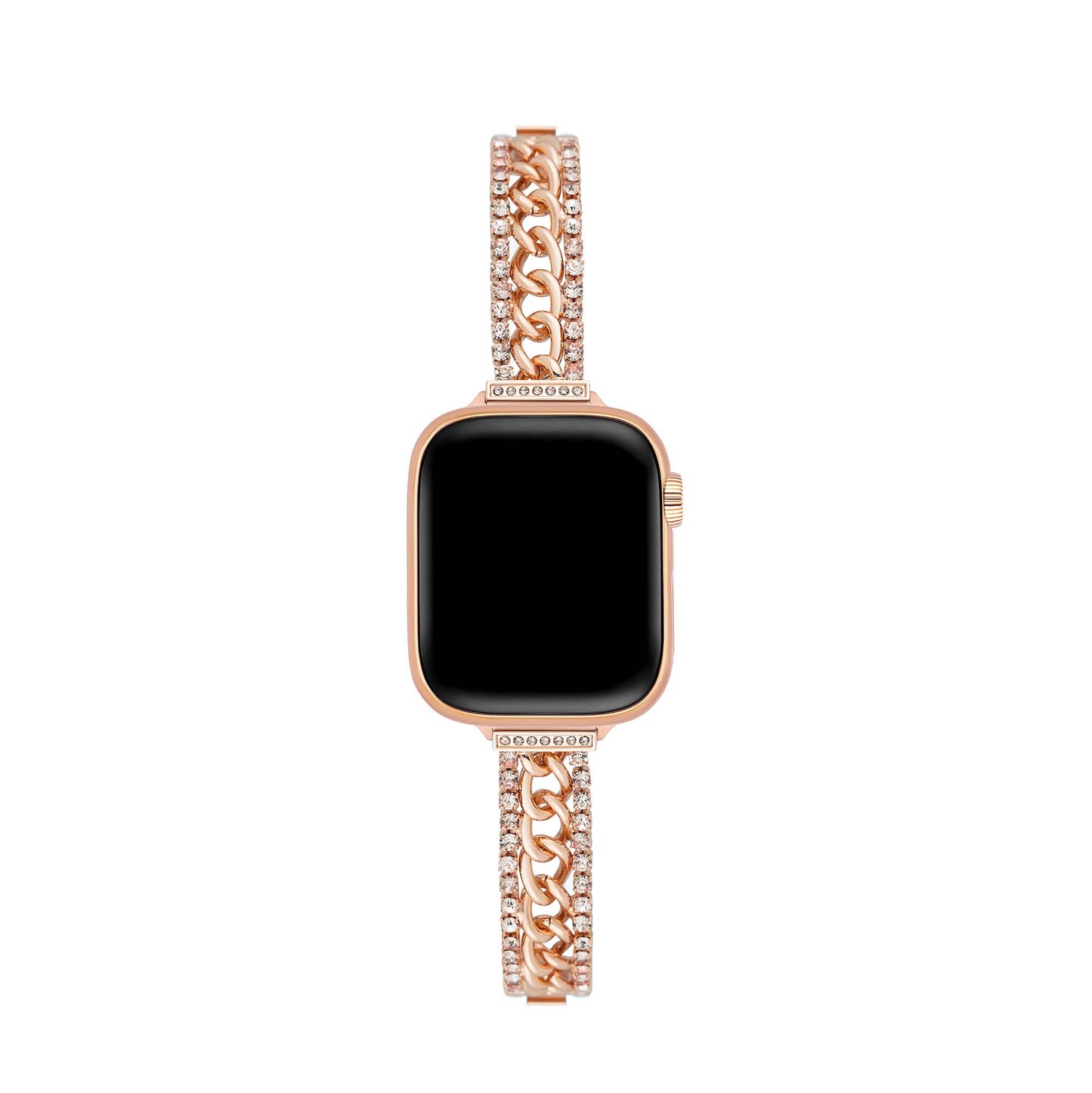 Gleaming Chain-Metal Watch Band with a Shimmering Finish