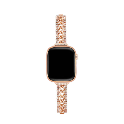 Gleaming Chain-Metal Watch Band with a Shimmering Finish
