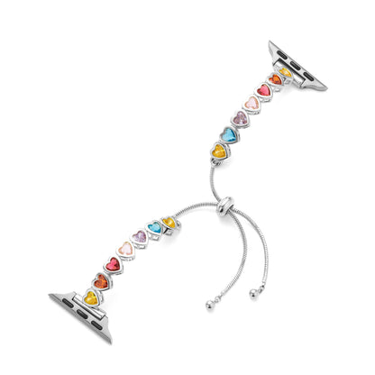 Rainbow Love: 14k Gold & Platinum Plated Apple Watch Band