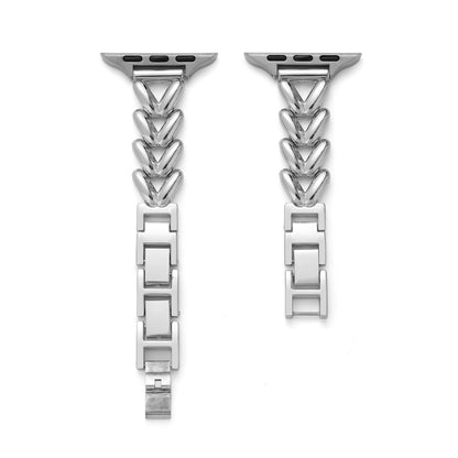 V-Shaped Stainless Steel Watch Band for Apple Watch – Sleek, Durable Metal Bracelet
