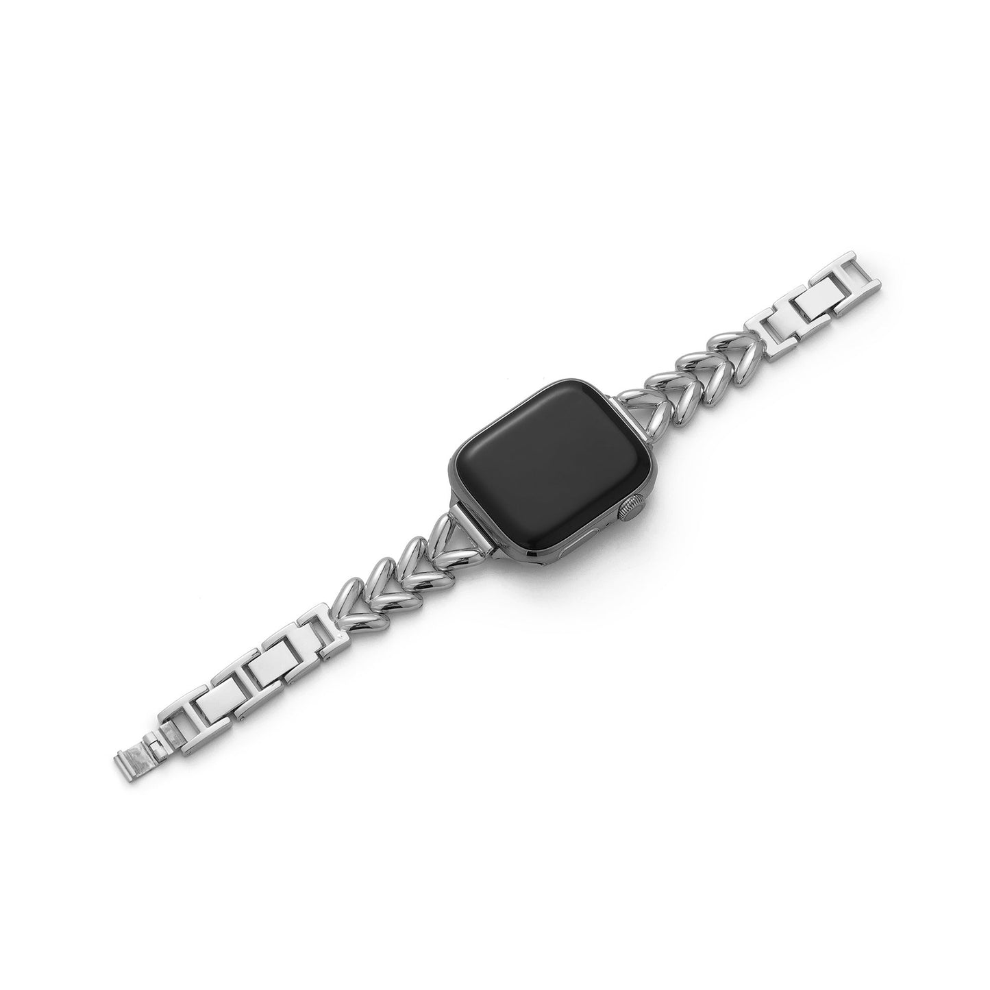 V-Shaped Stainless Steel Watch Band for Apple Watch – Sleek, Durable Metal Bracelet