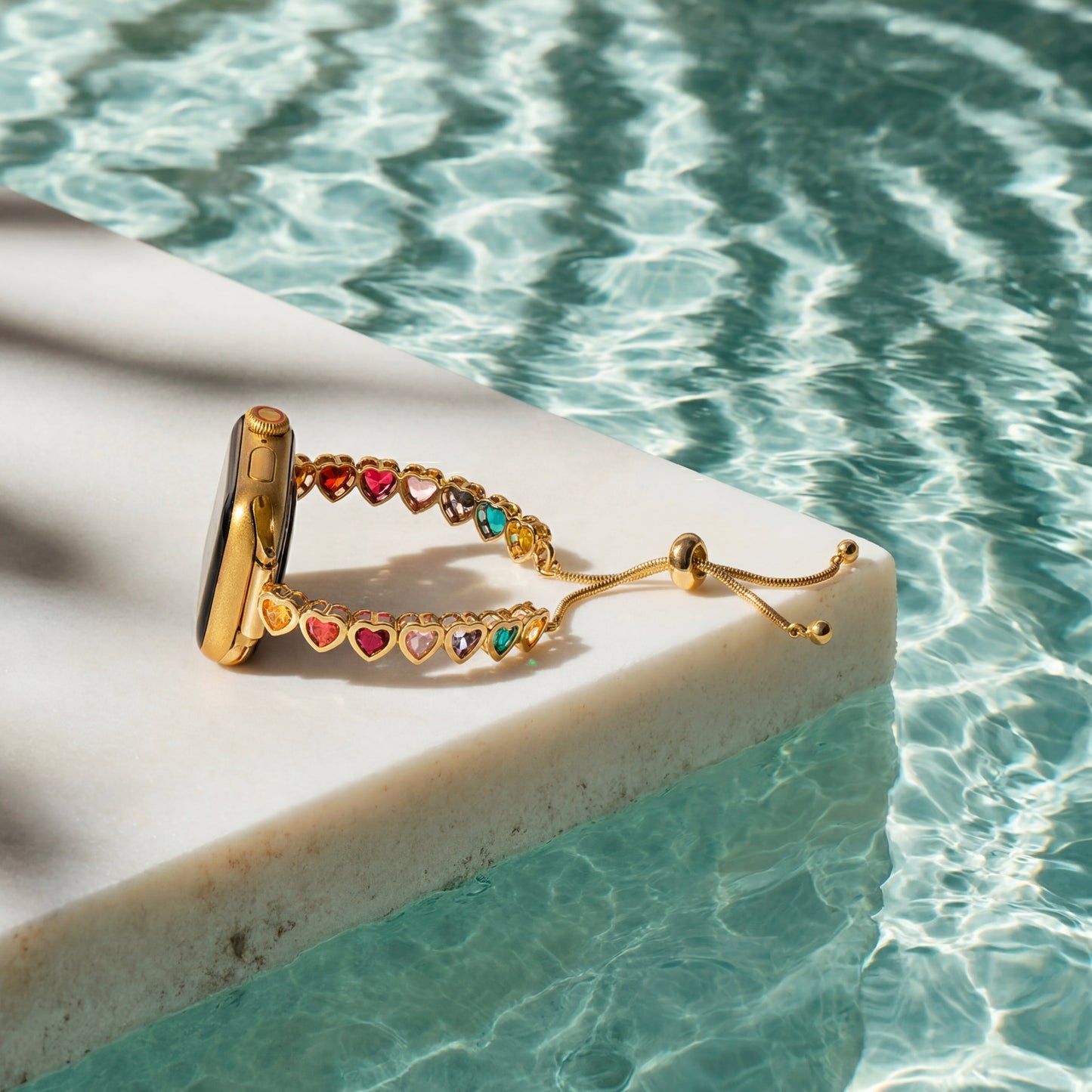 Rainbow Love: 14k Gold & Platinum Plated Apple Watch Band