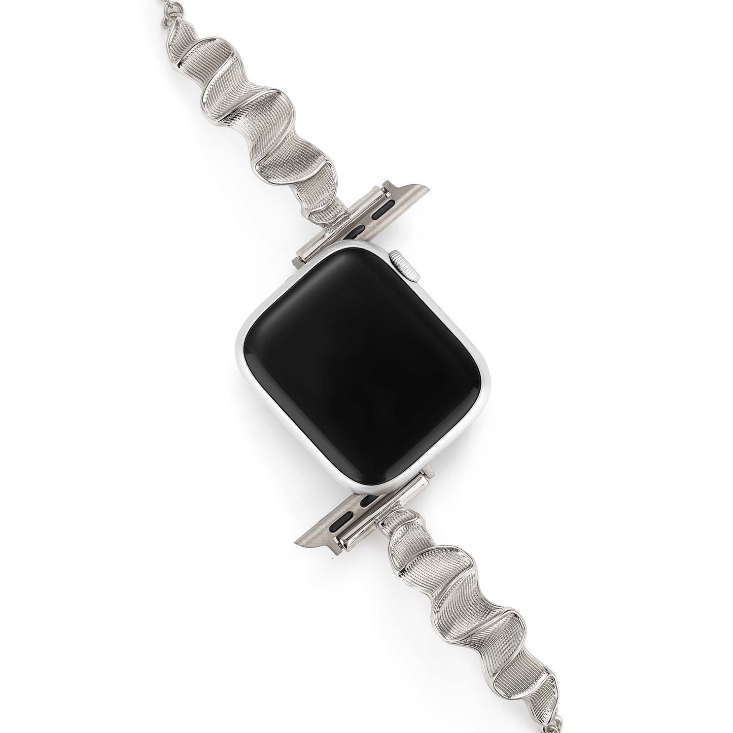 Sleek Wavy Metal Band for Apple Watch – Premium Stainless Steel Bracelet