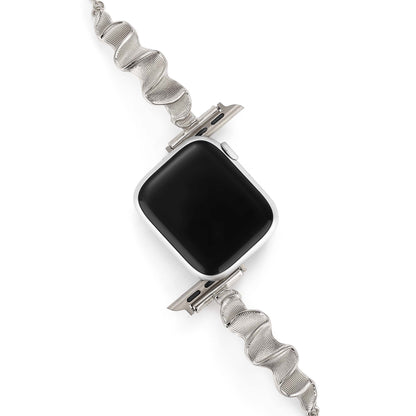Sleek Wavy Metal Band for Apple Watch – Premium Stainless Steel Bracelet